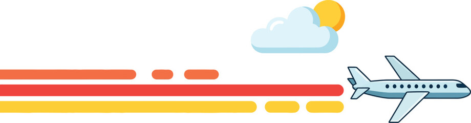 Catch the travel vibe with a plane soaring into the sun creating vibrant adventure trails