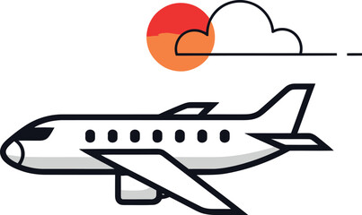 Airplane soars through the sky creating travel and adventure themes for your next design project