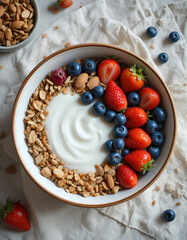 muesli with yogurt and berries