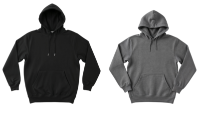 Men's hoodie set for logo printing on a transparent background