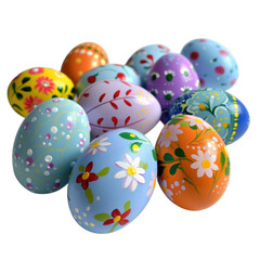 Colorful hand-painted eggs arranged beautifully for a spring celebration or Easter festivity