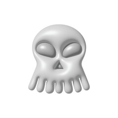 3D Rendered Skull Icon Spooky Halloween Design for Graphic Projects & Creative Endeavors