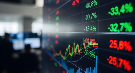 Stock market ticker displaying real time financial data