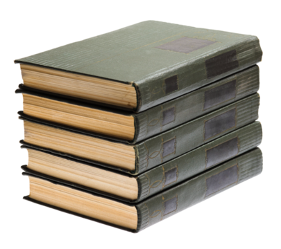 Stacked Vintage Books on White Background - Powered by Adobe