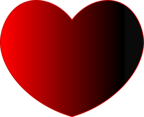 A vibrant red heart with a subtle black gradient fade. red heart isolated on white background