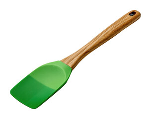 Cooking action with green spatula in kitchen kitchenware culinary isolated on transparent background