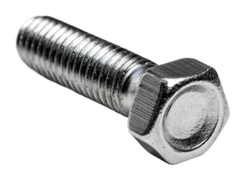 Fastener assembly process steel bolt workshop industrial environment isolated on transparent background