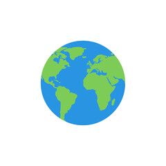 Fototapeta premium A stylized globe with continents and oceans on a white background.