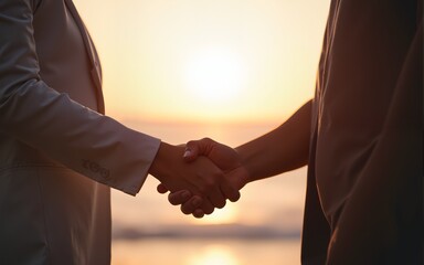 man and woman shaking hands. High quality