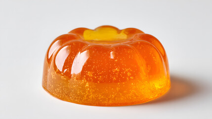 Thai Tea Jelly on White Background