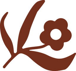 Abstract floral vector of brown tropical hibiscus flower silhouette, perfect for nature-inspired decoration, patterns, and design templates.