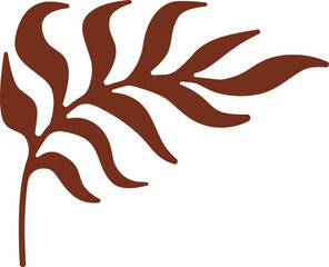 Minimal botanical vector featuring abstract brown leaves and organic plant shapes with modern natural decorative design elements.