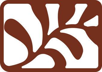 Obraz premium Botanical abstract illustration of brown leaf shapes in modern decorative silhouette style for vector design and elegant layouts.