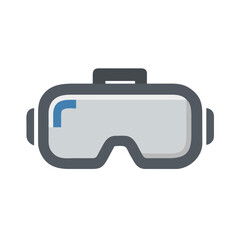 Virtual Reality Headset Flat Simple Vector Icon