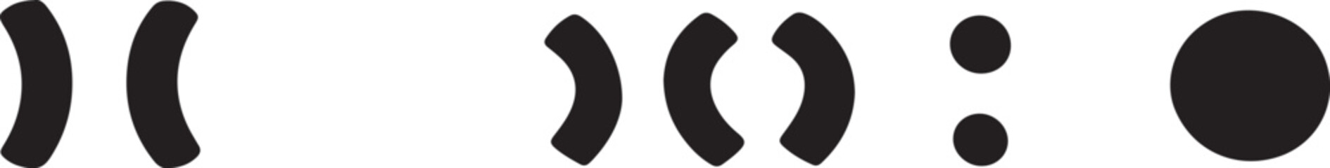 Punctuation art in silhoette white background.