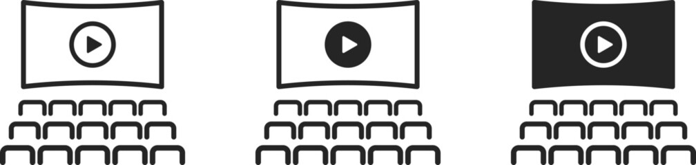movie theater, cinema hall sign icon vector design