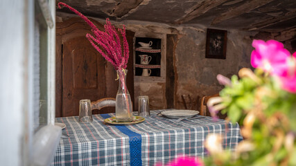 Beautiful architecture of cave houses in Graufthal in France on  Sunday October 5th in 2025