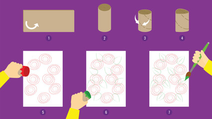 How to make a picture of flowers. Educational game for children.