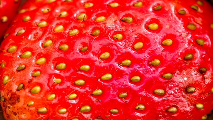 Macro View of a Fresh, Juicy Red Strawberry with Seeds