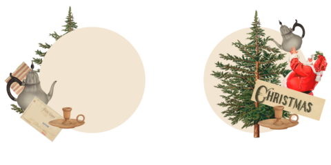 Set of Christmas elements. Collage design.