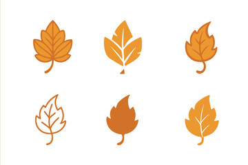 Fototapeta premium Autumn Leaf Logo Variations. Final breath. Set Logo of Final breath: floating autumn leaf. harmonious logo variations of the same emblematic concept, each with