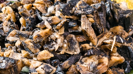 A Close-up of a Traditional Indonesian Snack Called Gatot, Made from Cassava, Highlighting Texture and Flavor