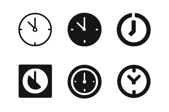 New Year Emblem Variations. Having a New Year?s Eve countdown. Set Logo of Having a New Year?s Eve countdown: Clock striking midnight. harmonious