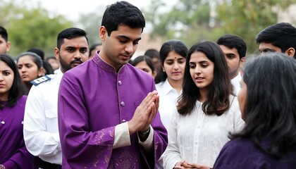 Padmanabh Singh and Gauravi Kumari meeting people, showing traditional Indian greeting, culture, and hospitality