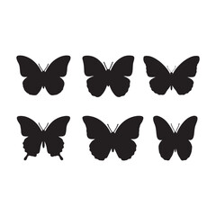 : set of buterfly sihlouette.