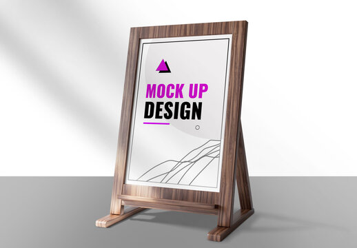 Poster Mockup On Wood Framed