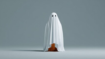 Ghostly figure in minimalistic space art installation modern environment unique perspective creative concept