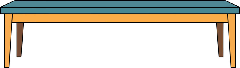 Obraz premium Simple Mid-Century Modern Bench Illustration