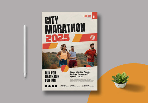 Marathon Flyer Design Template