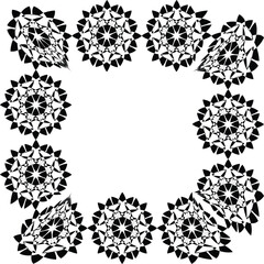 black and white floral border