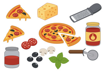 Pizza Ingredients Cartoon A Recipe for Delicious Digital Art