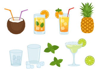 Tropical Drink Delight Vibrant Summer Refreshments Collection