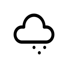 Illustration of a black outline cloud with three black dots below it representing sleet or light rain