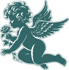 vector illustration of a cupid