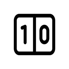 Illustration of a split flap display showing the number one and the letter c in a bold black outlined box