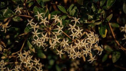 Native jasmine flowers close up detail