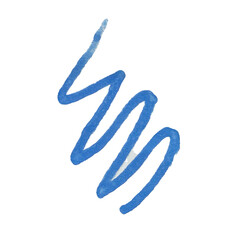 A blue marker scribble isolated on transparent background