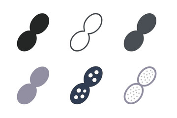 Fototapeta premium Yeast Microbe Logos. Microbe. Set Logo of Microbe: yeast cell. harmonious logo variations of the same emblematic concept, each with different