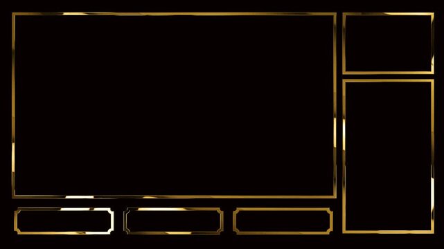 golden frame overlay green screen background