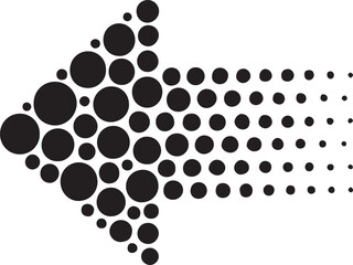 Abstract Dot Arrow Composition Built From Circles, Symbolizing Growth, Movement, Direction, and Modern Design