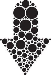 Abstract Bubble Hand Shape Made From Black Circles, Geometric Foam-Like Pattern Modern Minimal Art Design Graphic Composition