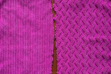 Vibrant fabric textures in deep pink hues showcasing intricate patterns and soft details for creative projects