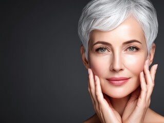Woman gray hair white face depiction of woman with distinctive gray hair and white face capturing her unique appearance