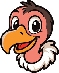 smiling vulture bird of prey vector illustration