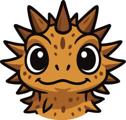 cute and smiling thorny lizard vector illustration