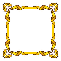 Floral frame in baroque style. Decorative curling plant.